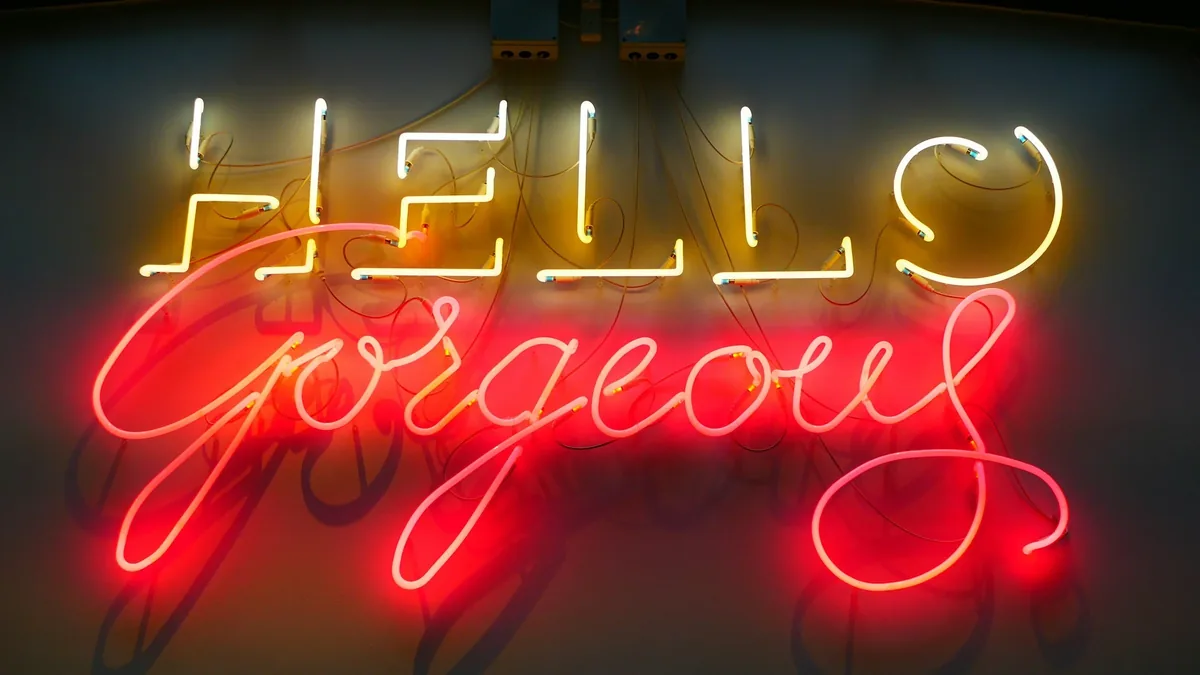 Hello Gorgeous neon sign
